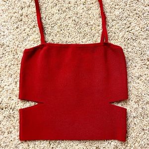 SEEK The Label Cut Out Red Cropped Tank